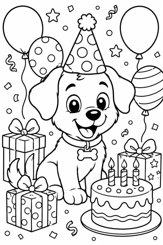 Dogs Design 2 - Dogs Coloring Pages Free Printable for Kids - Cute Puppy (2)