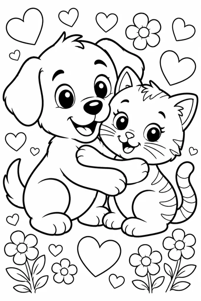 Dogs Design 4 - Dogs Coloring Pages Free Printable for Kids - Cute Puppy (2)