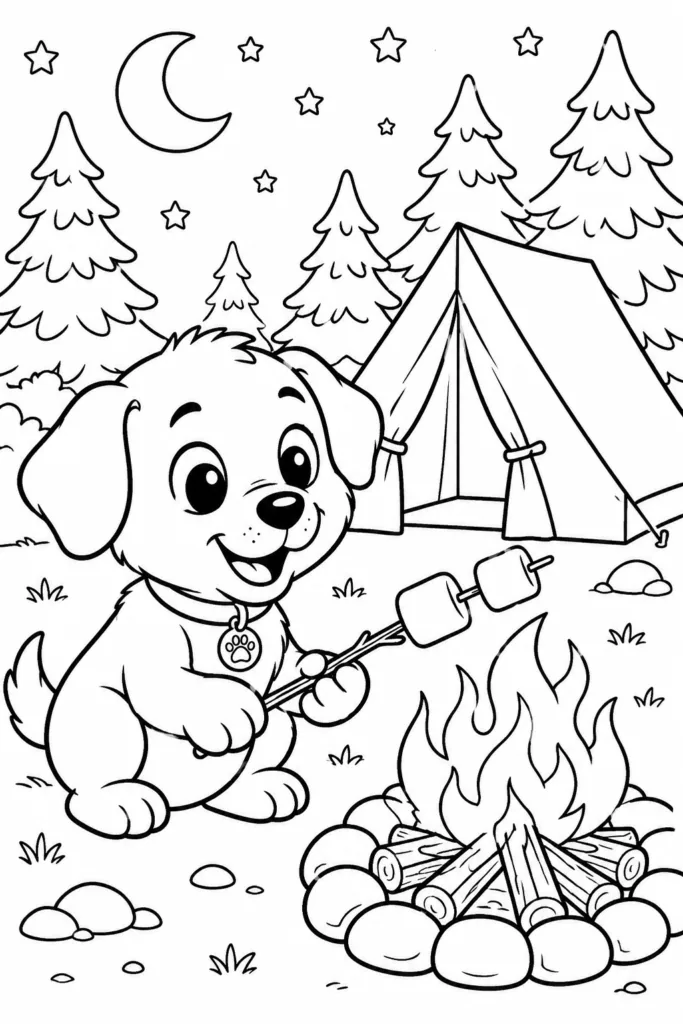 Dogs Design 5 - Dogs Coloring Pages Free Printable for Kids - Cute Puppy
