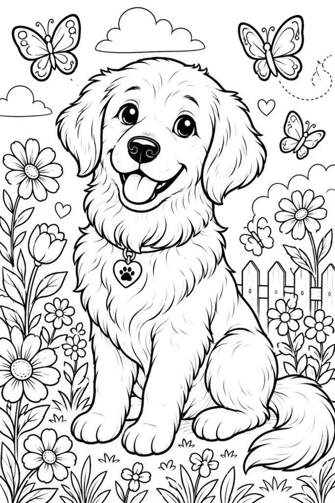 Dogs Design 8 - Dogs Coloring Pages Free Printable for Kids - Cute Puppy