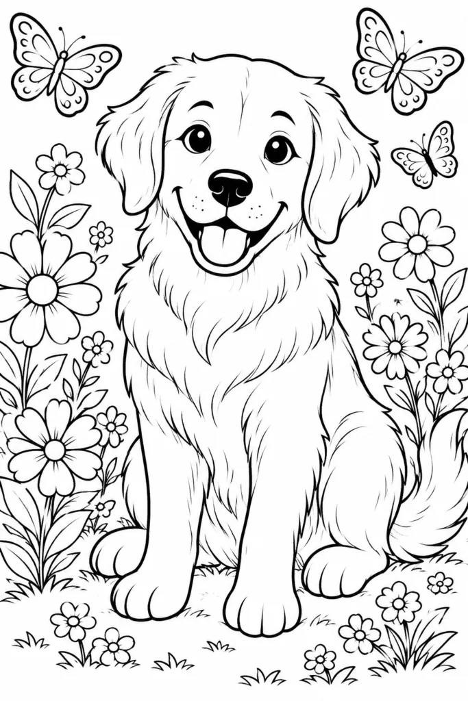 Dogs Design 9 - Dogs Coloring Pages Free Printable for Kids - Cute Puppy