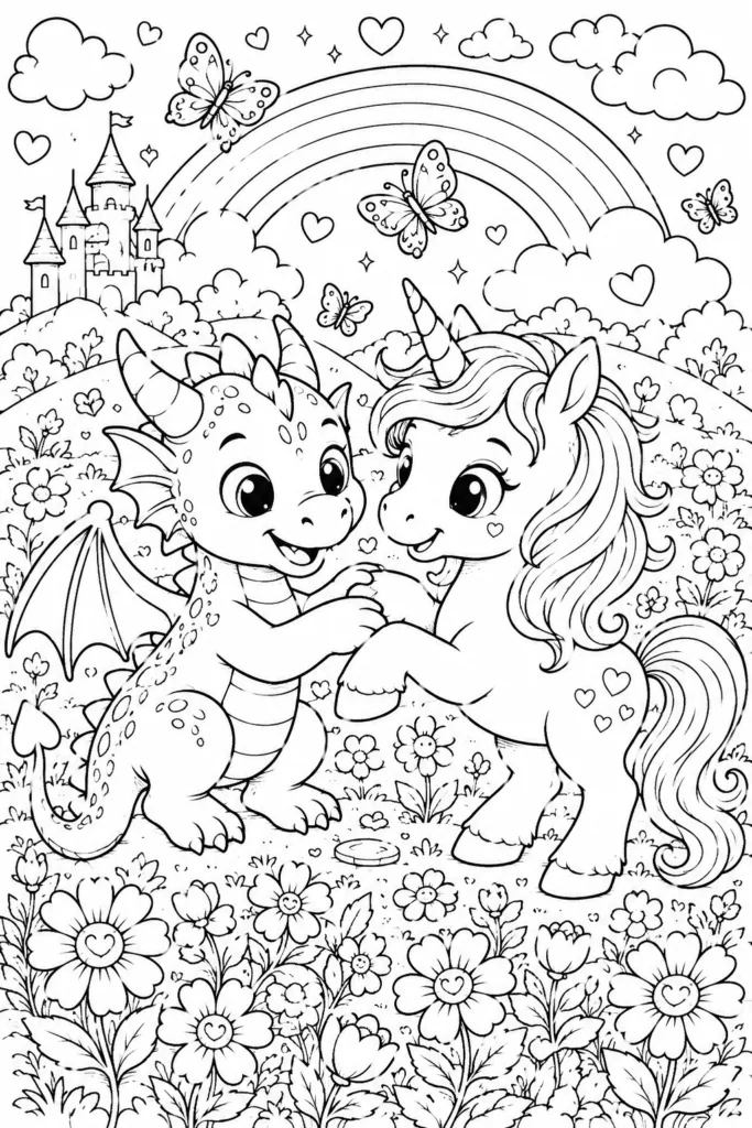 Dragon Design 2 - Dragon Coloring Pages Free Printable for Kids & Adults
