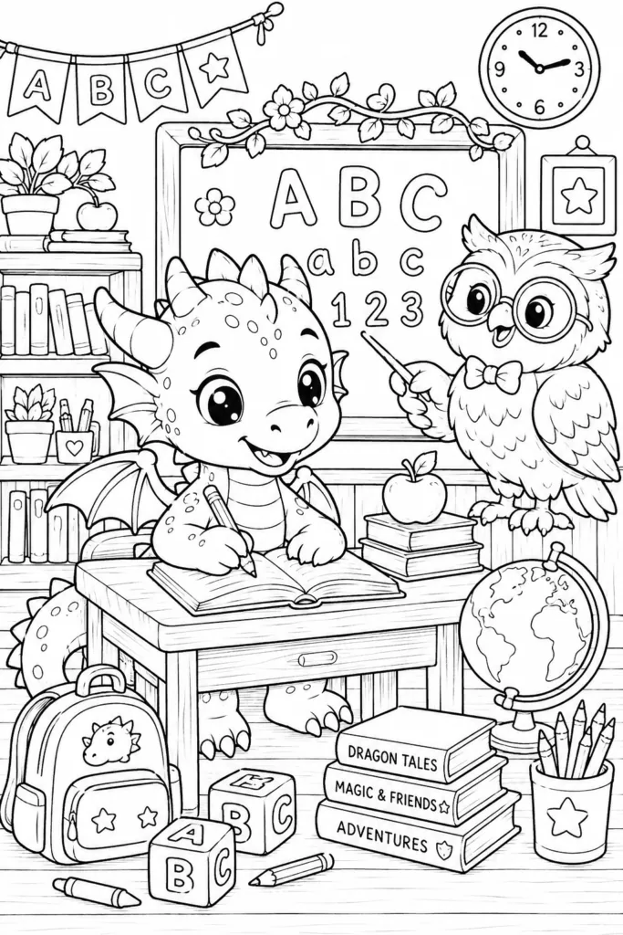 Dragon Design 4 - Dragon Coloring Pages Free Printable for Kids & Adults (2)