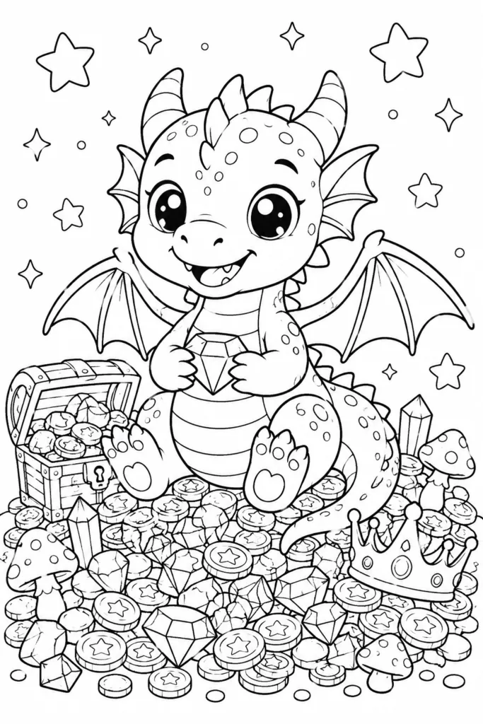 Dragon Design 8 - Dragon Coloring Pages Free Printable for Kids & Adults