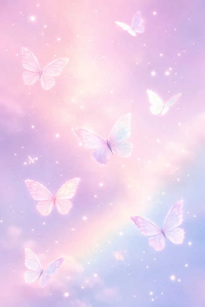 Ethereal butterflies pastel hues - Aesthetic Wallpapers for Mobile - Stunning Minimal