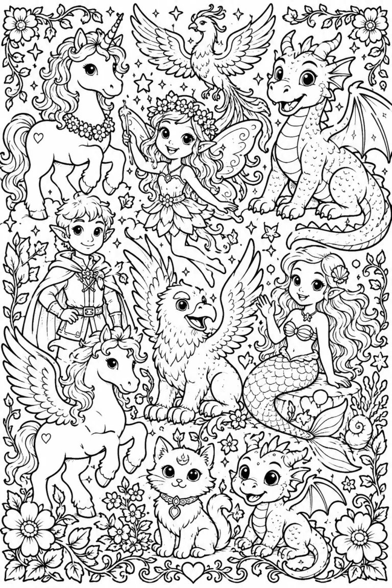22 Fantasy Coloring Pages Free Printable for Kids & Adults