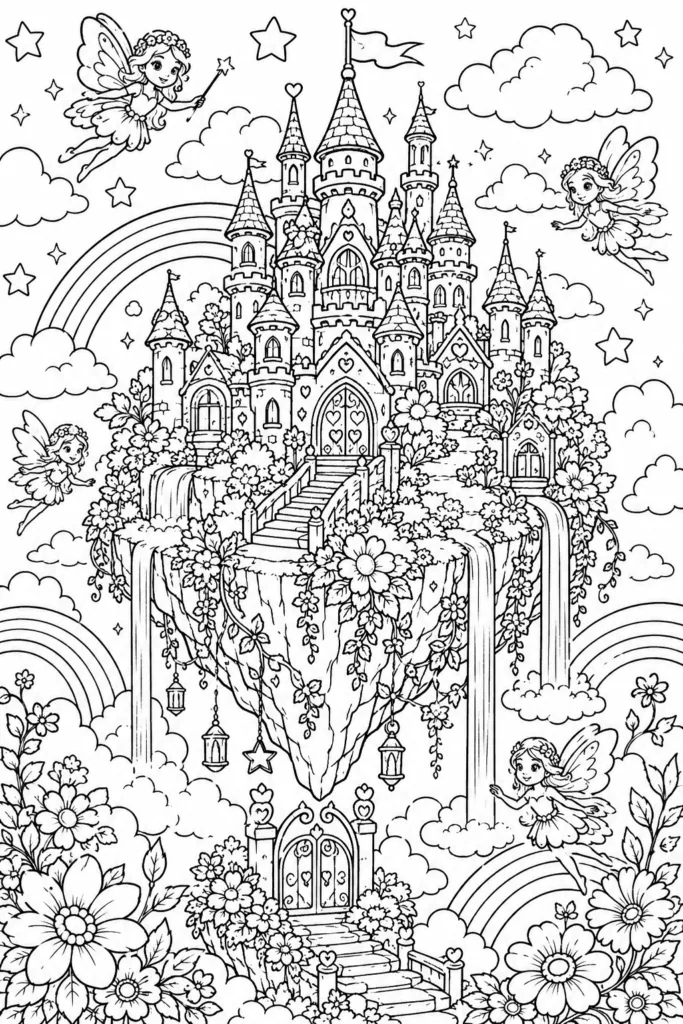 Fantasy Design 12 - Fantasy Coloring Pages Free Printable for Kids & Adults