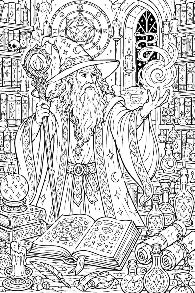 Fantasy Design 15 - Fantasy Coloring Pages Free Printable for Kids & Adults
