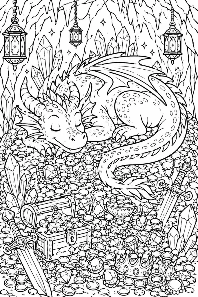 Fantasy Design 17 - Fantasy Coloring Pages Free Printable for Kids & Adults