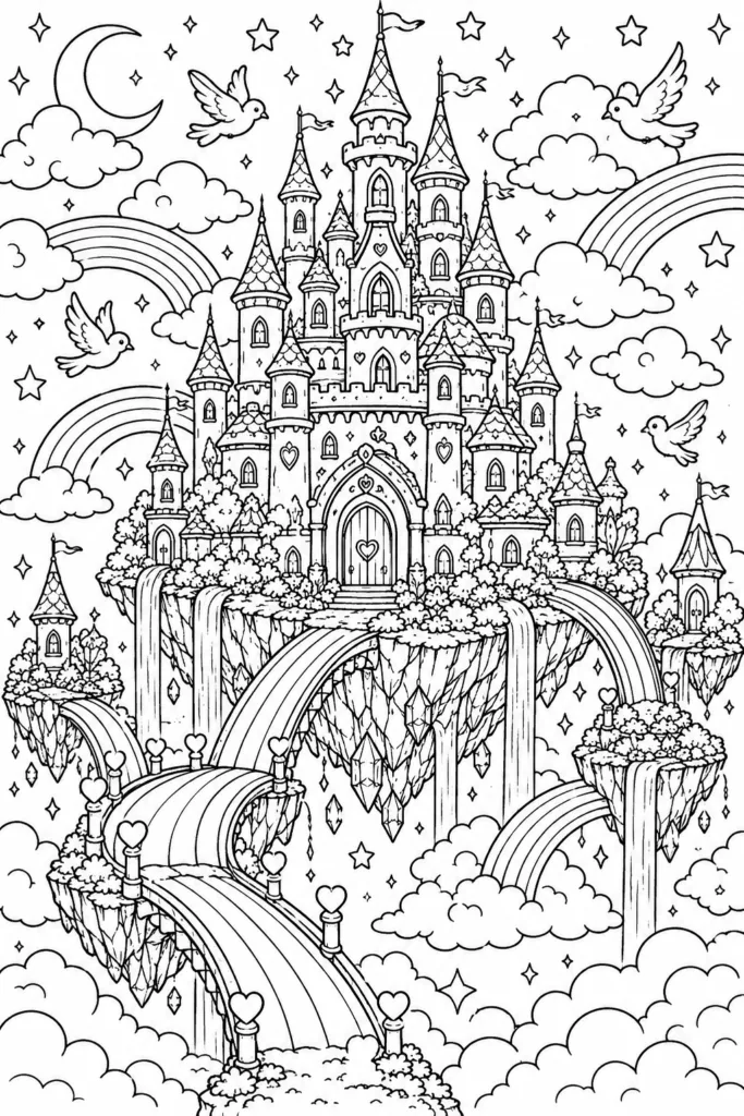 Fantasy Design 4 - Fantasy Coloring Pages Free Printable for Kids & Adults