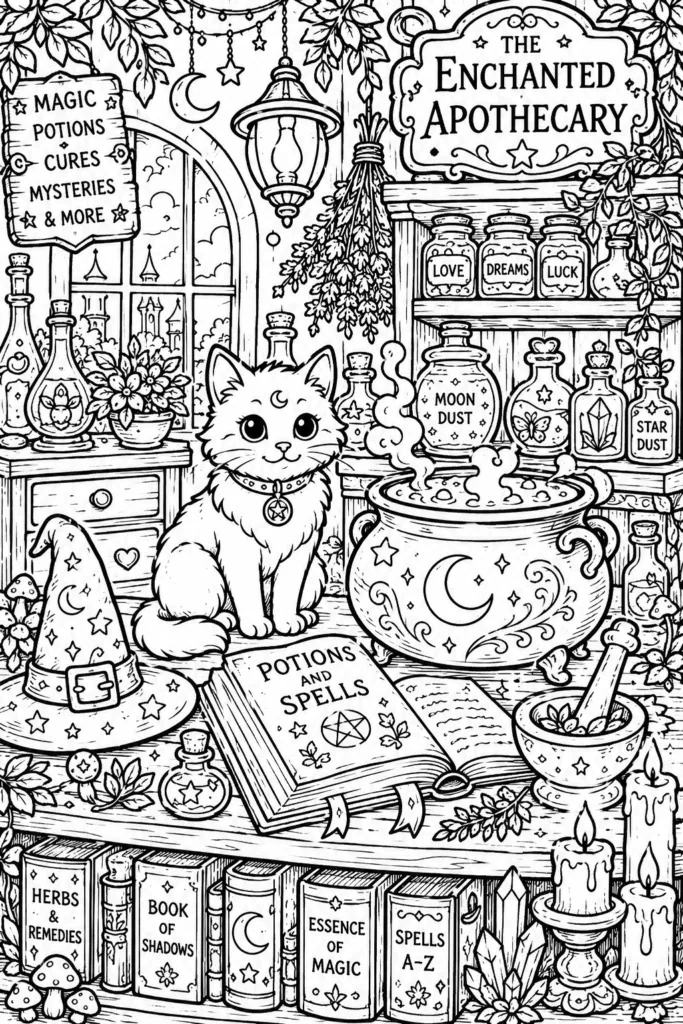 Fantasy Design 7 - Fantasy Coloring Pages Free Printable for Kids & Adults