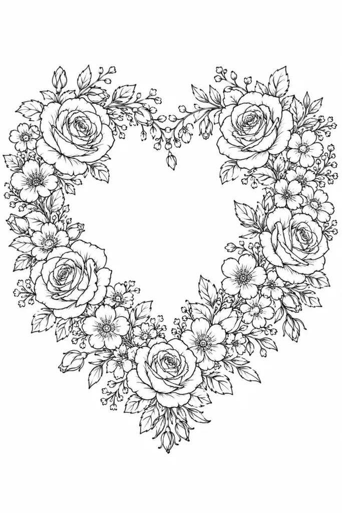 Floral wreath Design 5 - Floral Wreath Coloring Pages Free Printable - Beautiful