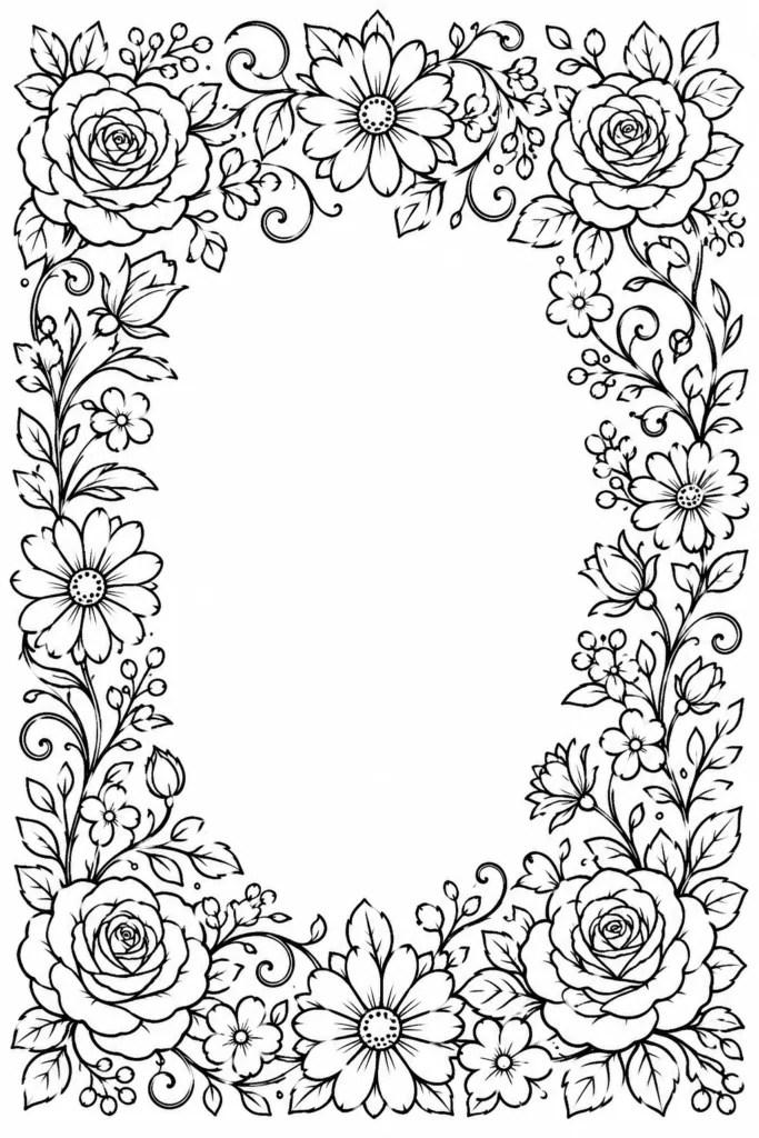 Frames Design 1 - Frames Coloring Pages Free Printable for Kids & Adults