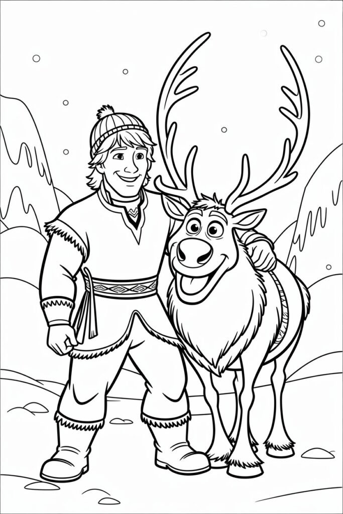Frozen Design 1 - Frozen Coloring Pages Free Printable for Kids - Disney-I