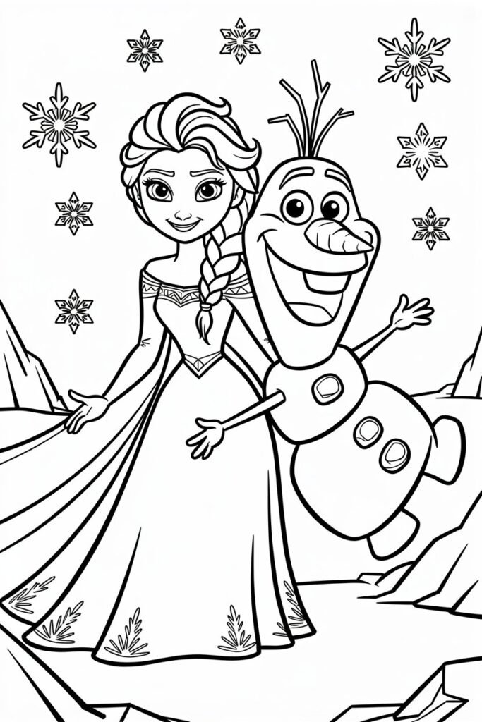 Frozen Design 3 - Frozen Coloring Pages Free Printable for Kids - Disney-I