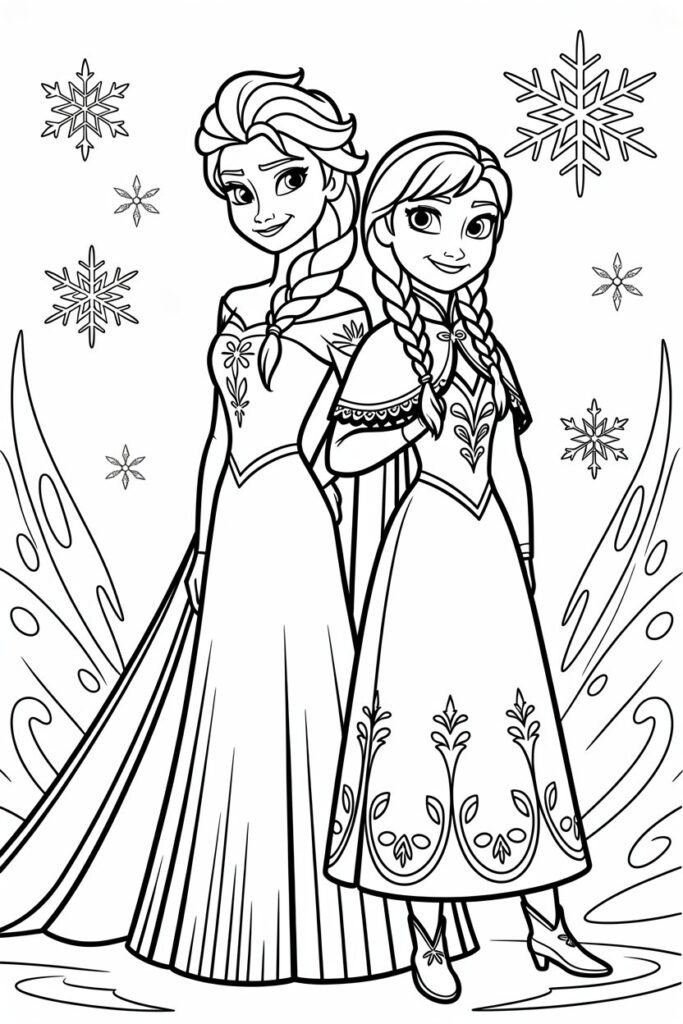 Frozen Design 5 - Frozen Coloring Pages Free Printable for Kids - Disney-I