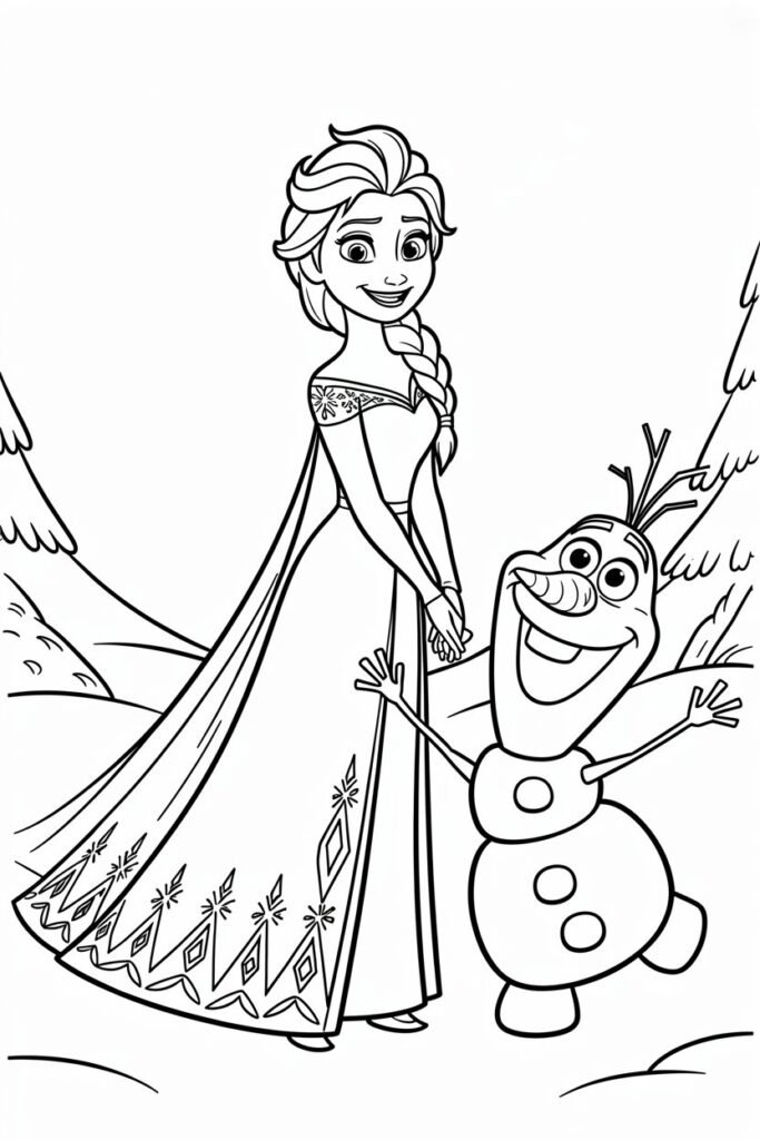 Frozen Design 6 - Frozen Coloring Pages Free Printable for Kids - Disney-I