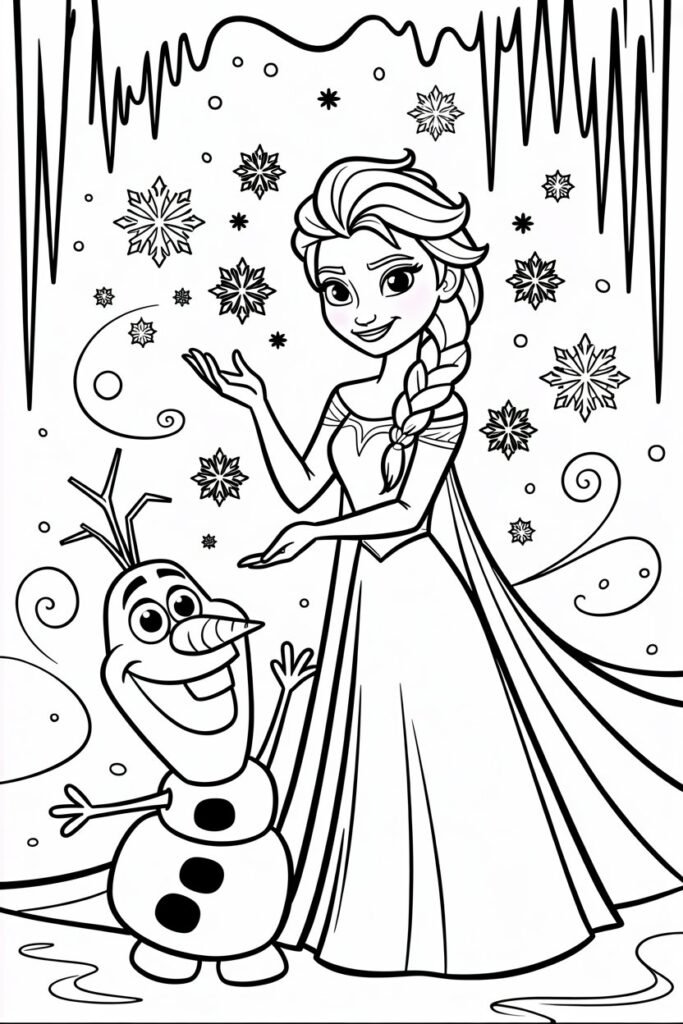 Frozen Design 9 - Frozen Coloring Pages Free Printable for Kids - Disney-I