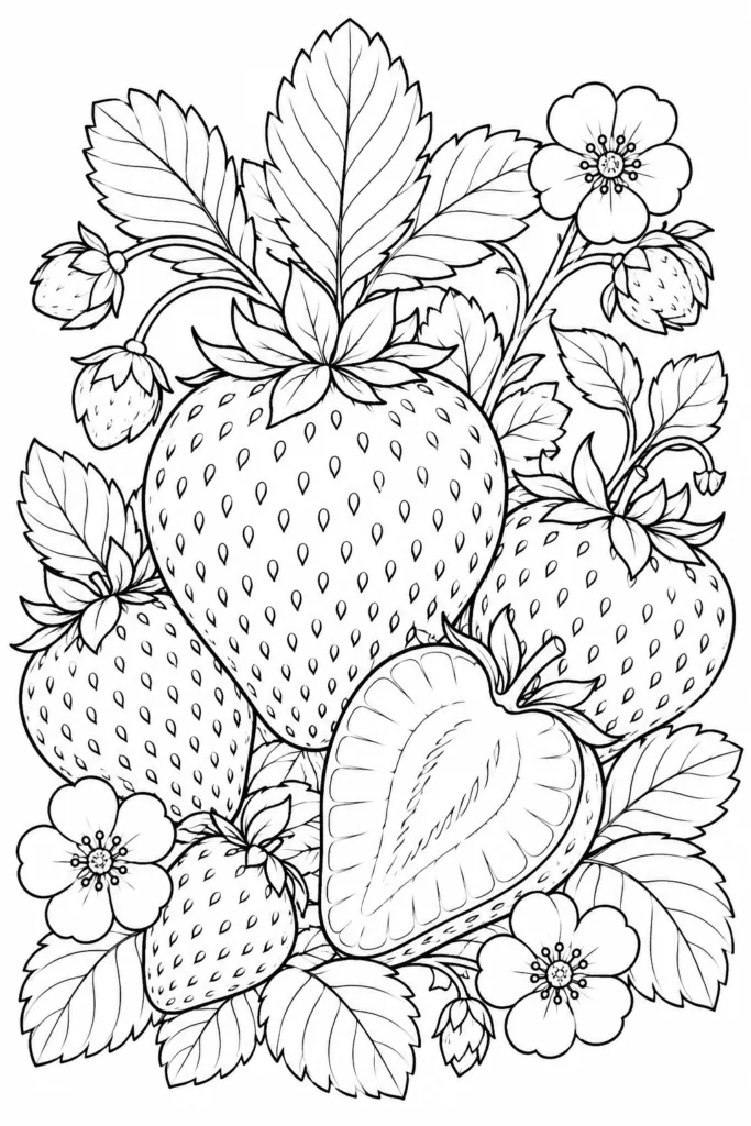 Fruits Design 1 - Fruits Coloring Pages Free Printable for Kids - Creative (2)