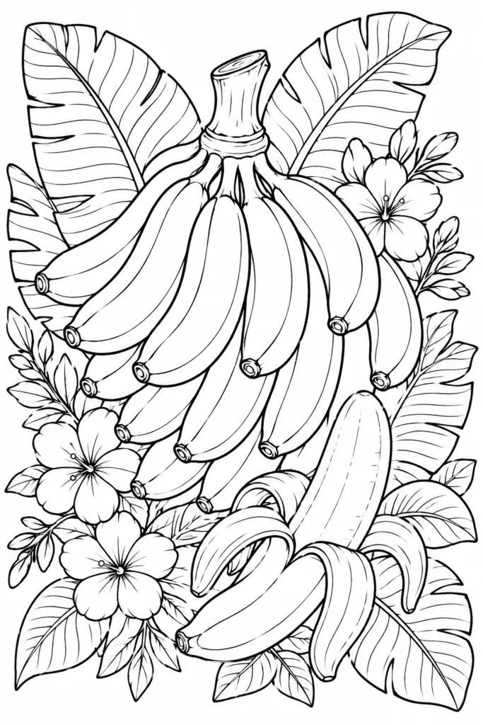 Fruits Design 3 - Fruits Coloring Pages Free Printable for Kids - Creative