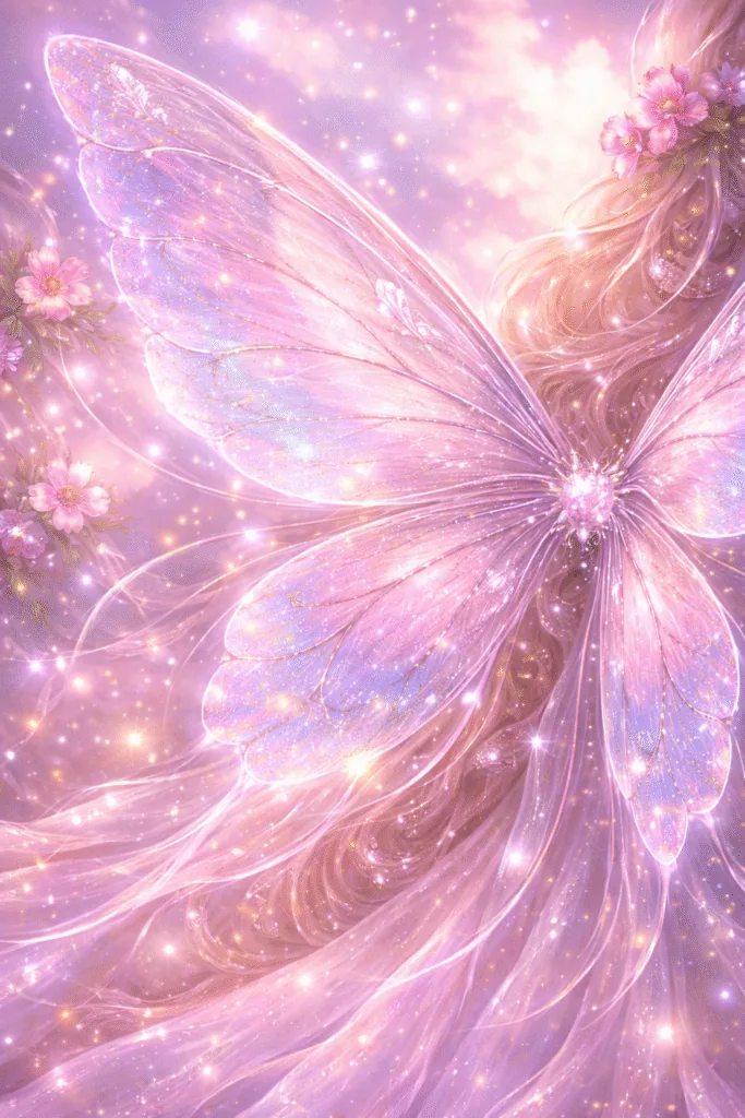 Glowing fairy wings pastel hues - Cute Disney Wallpapers for Mobile - Dreamy Aesthetic