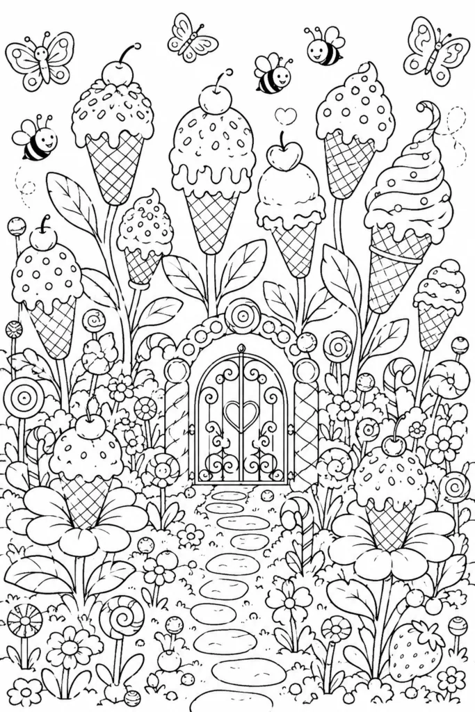Ice cream Design 3 - Ice Cream Coloring Pages Free Printable for Kids (2)
