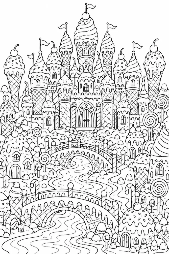 Ice cream Design 4 - Ice Cream Coloring Pages Free Printable for Kids (2)