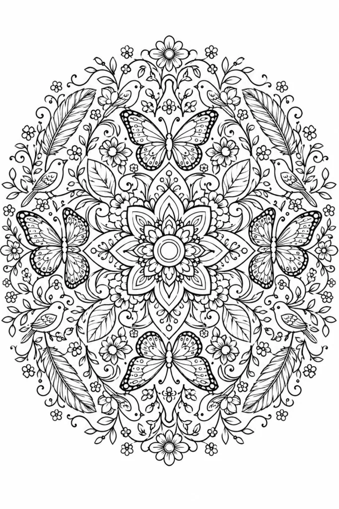 Mandala Design 5 - Mandala Coloring Pages Free Printable for Kids & Adults