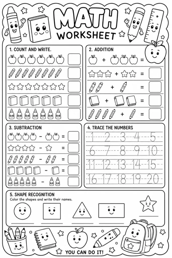 Math activity Design 3 - Math Worksheets Coloring Pages Free Printable