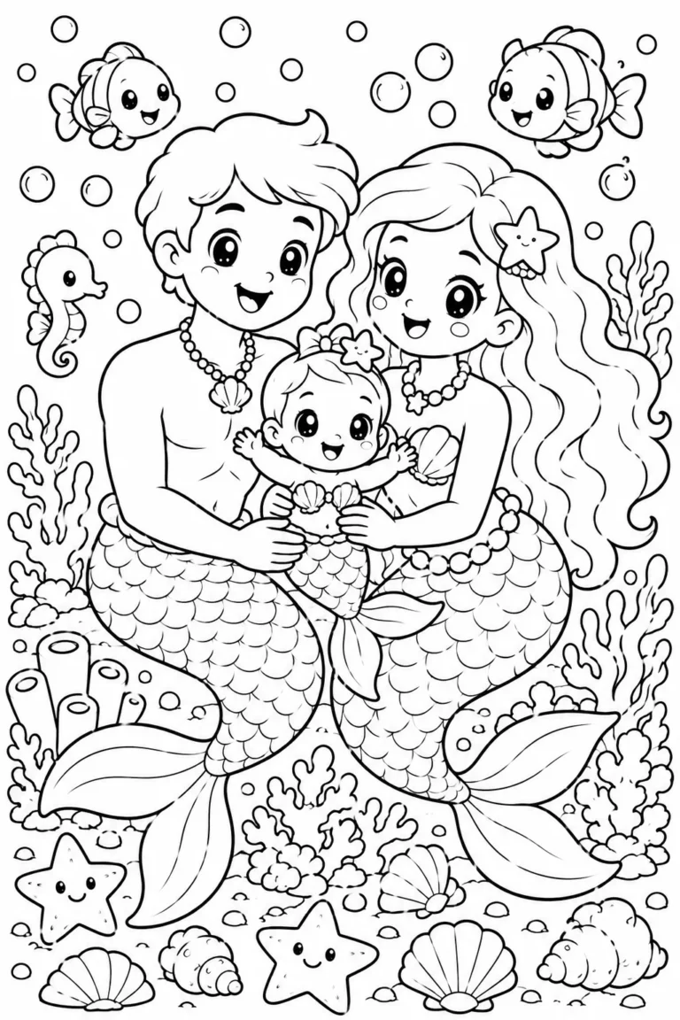 21 Mermaid Coloring Pages Free Printable for Kids & Adults