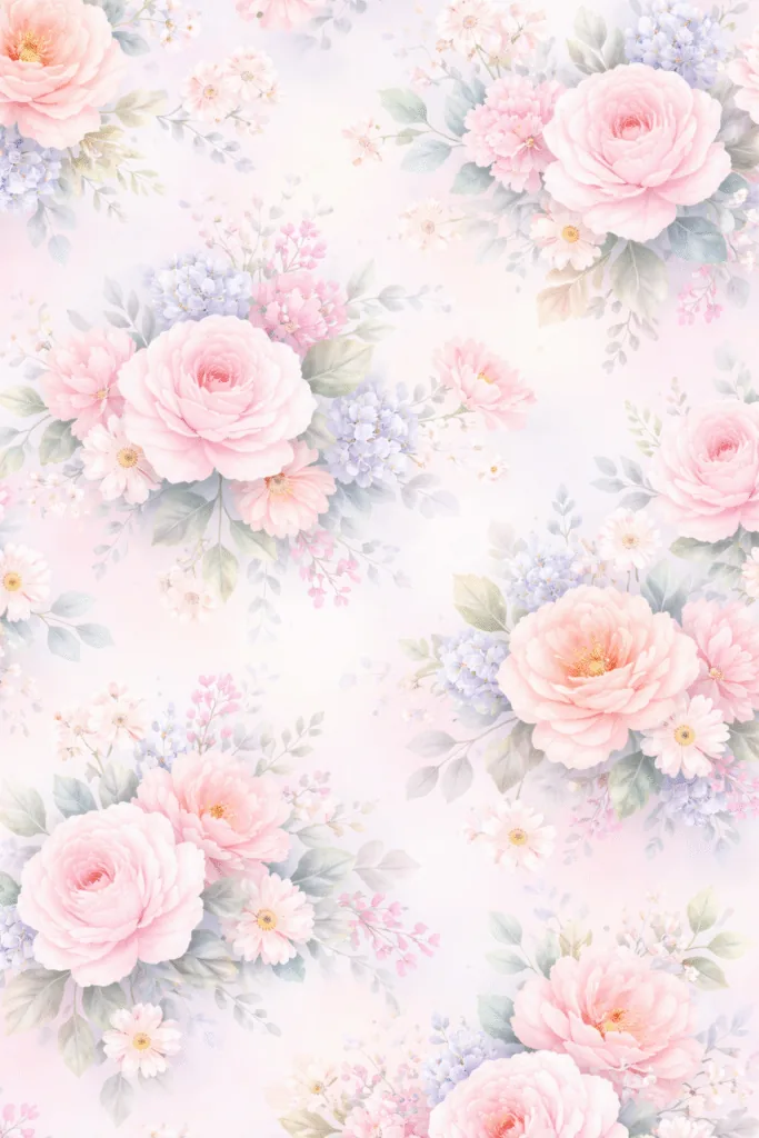 Pastel floral dreamscape pattern - Adorable Wallpapers for Mobile - Aesthetic Your Phone