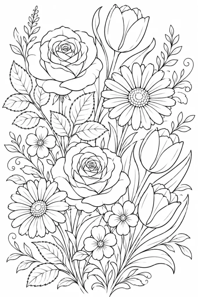 Plants Design 1 - Plants Coloring Pages Free Printable for Kids - Creative