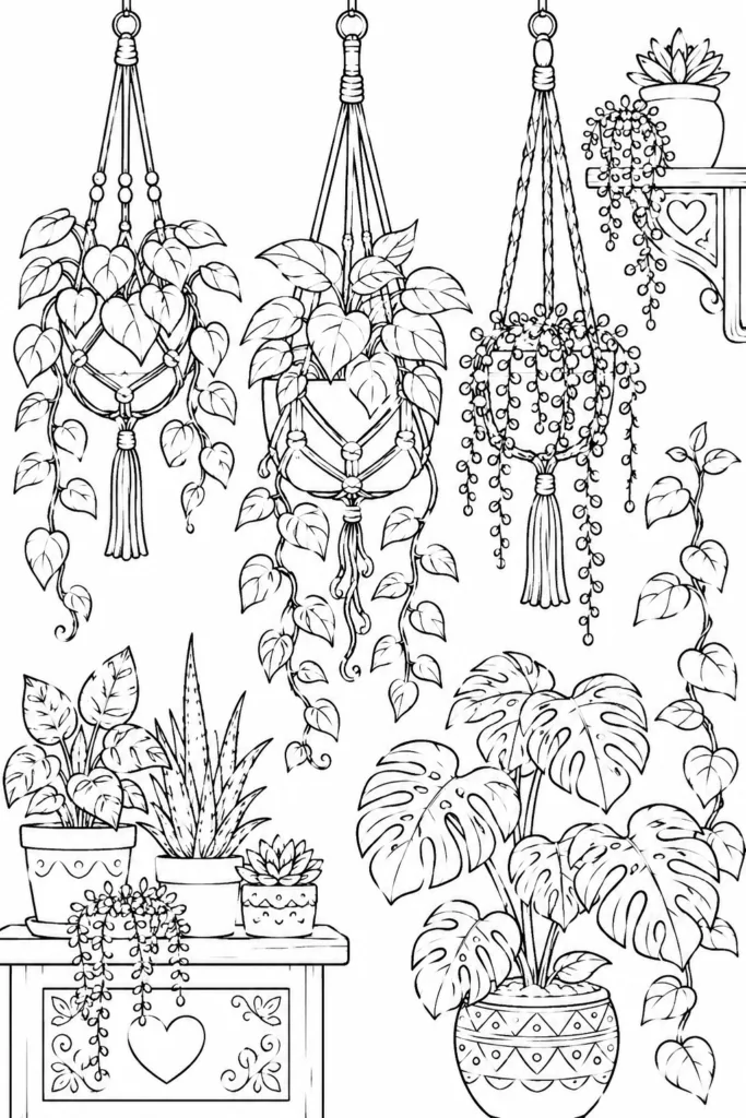 Plants Design 4 - Plants Coloring Pages Free Printable for Kids - Creative (2)