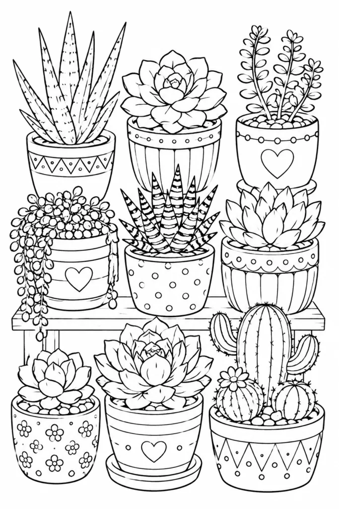 Plants Design 5 - Plants Coloring Pages Free Printable for Kids - Creative