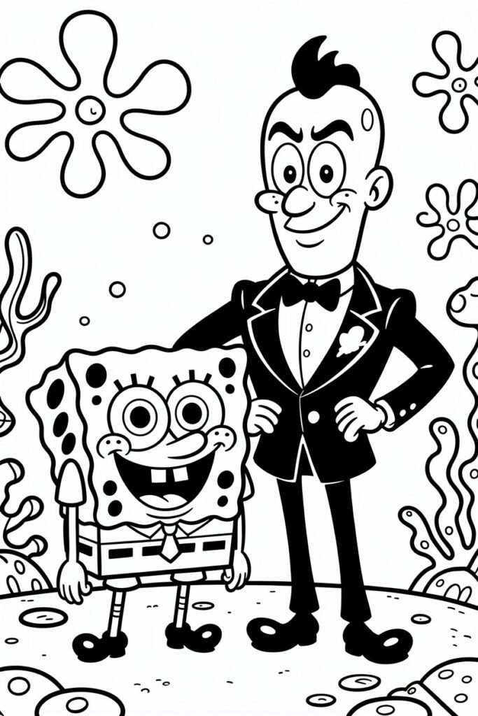 Spongebob Design 1 - Spongebob Coloring Pages Free Printable for Kids