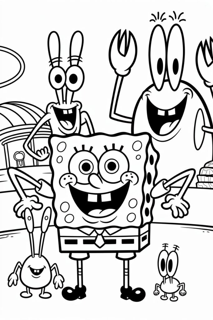Spongebob Design 15 - Spongebob Coloring Pages Free Printable for Kids