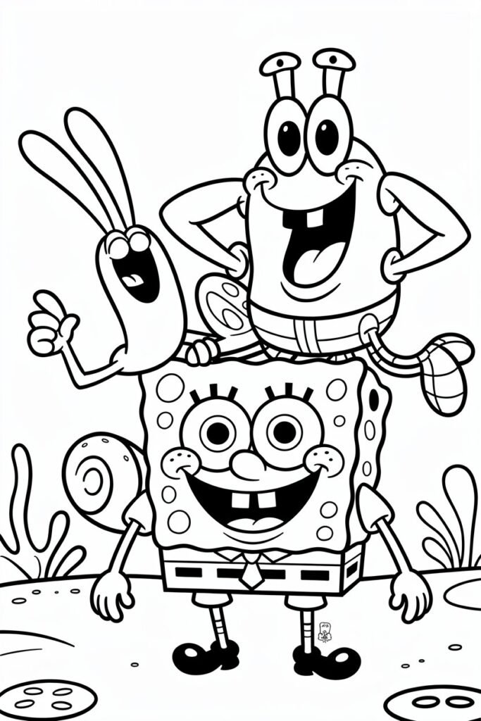Spongebob Design 2 - Spongebob Coloring Pages Free Printable for Kids
