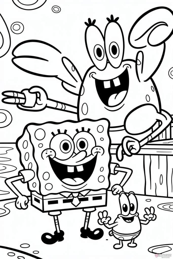 Spongebob Design 3 - Spongebob Coloring Pages Free Printable for Kids