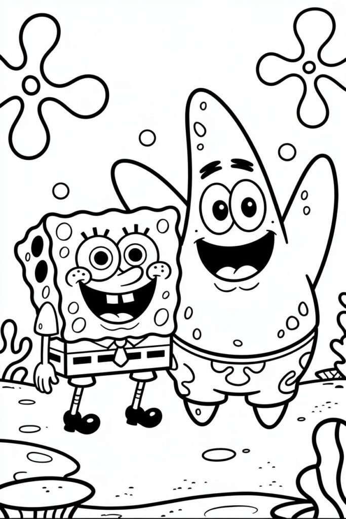 Spongebob Design 4 - Spongebob Coloring Pages Free Printable for Kids