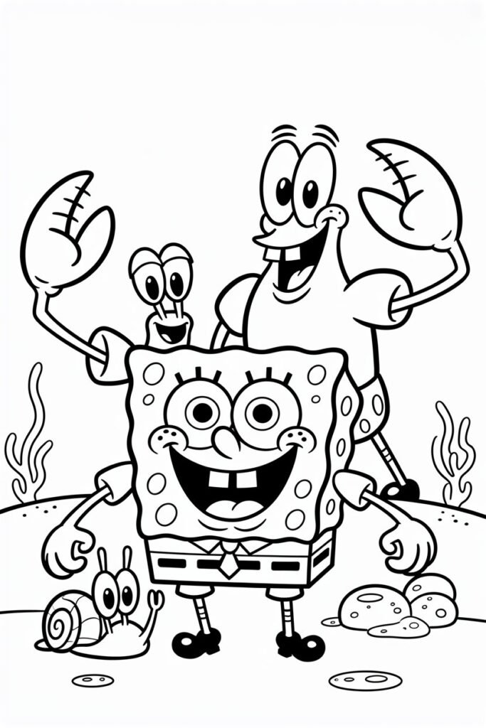 Spongebob Design 6 - Spongebob Coloring Pages Free Printable for Kids