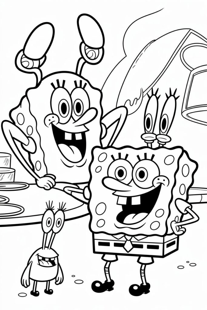 Spongebob Design 7 - Spongebob Coloring Pages Free Printable for Kids