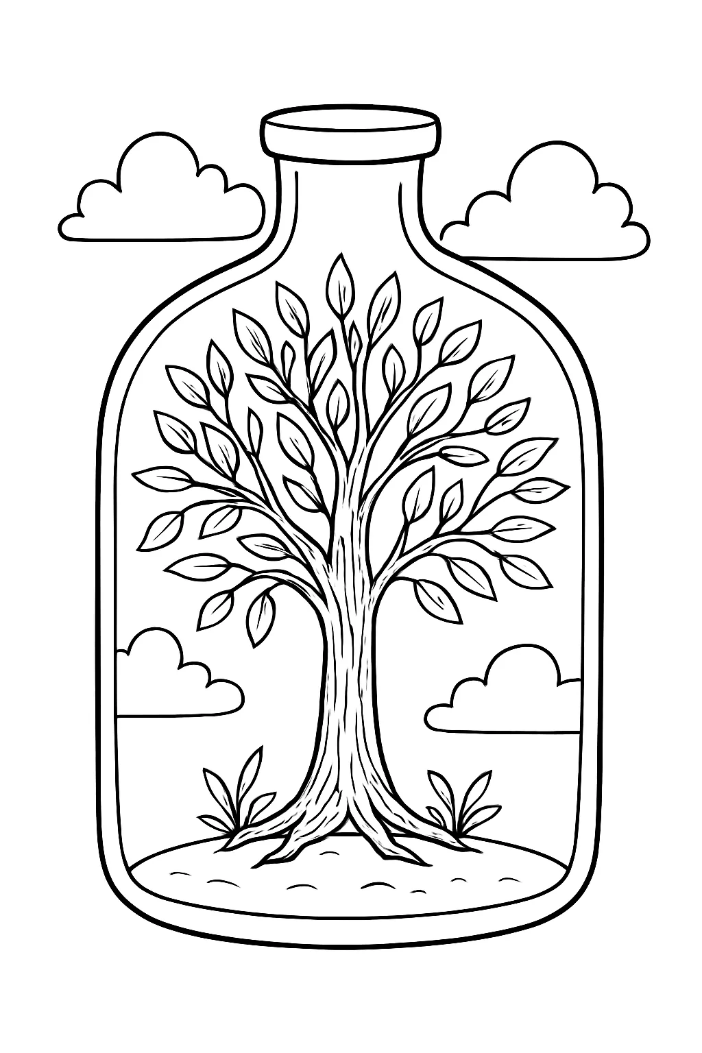 tree coloring pages free printable