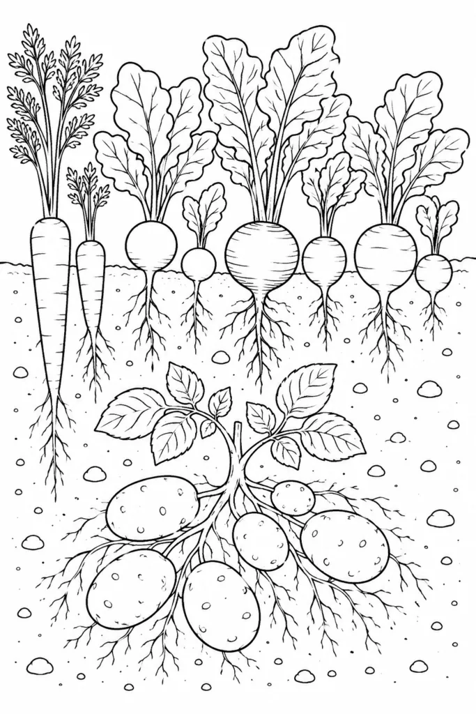 Vegetables Design 4 - Vegetables Coloring Pages Free Printable for Kids (2)
