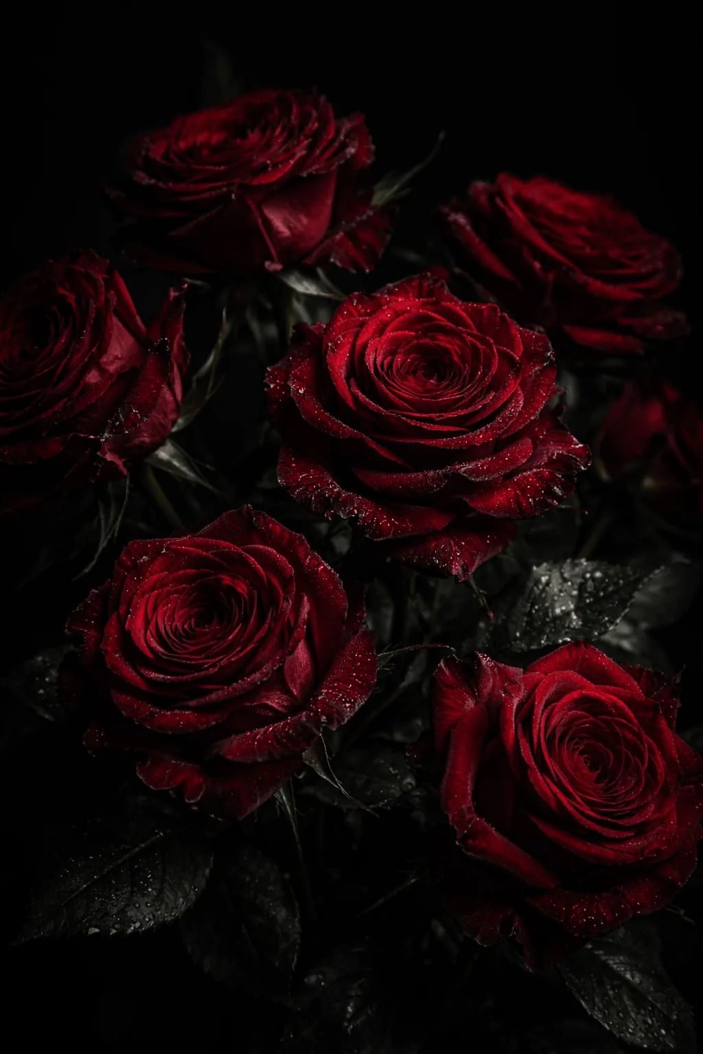 Velvety red roses dramatic light - Aesthetic Wallpapers for Mobile - Cute iPhone