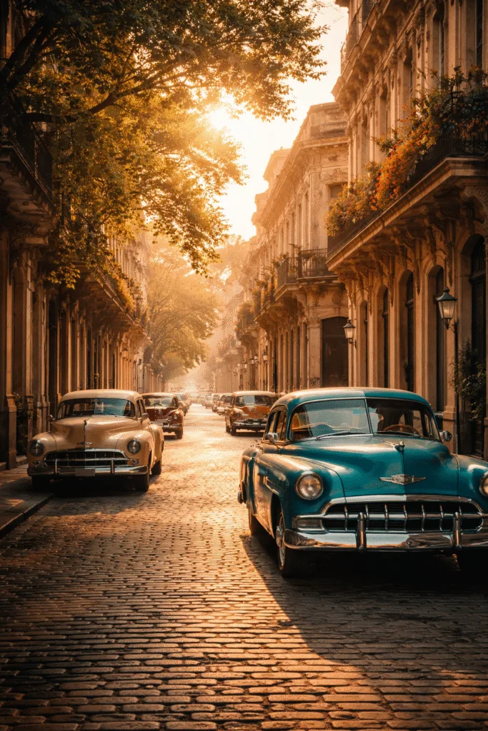 Vintage cars cobblestone street - Aesthetic Wallpapers for Mobile - Stunning Ideas