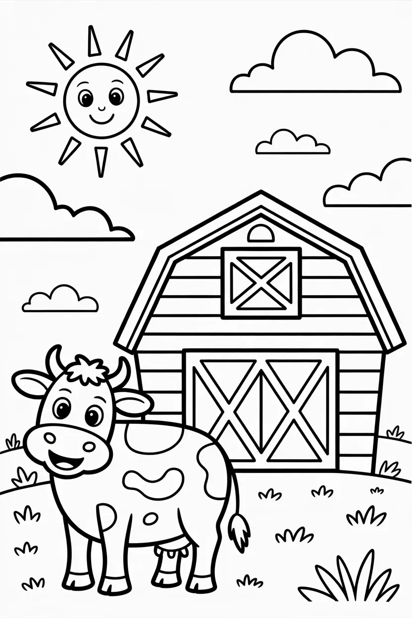 Adorable cow Design 4 - Adorable Cow Coloring Pages Free Printable for Kids - Cute