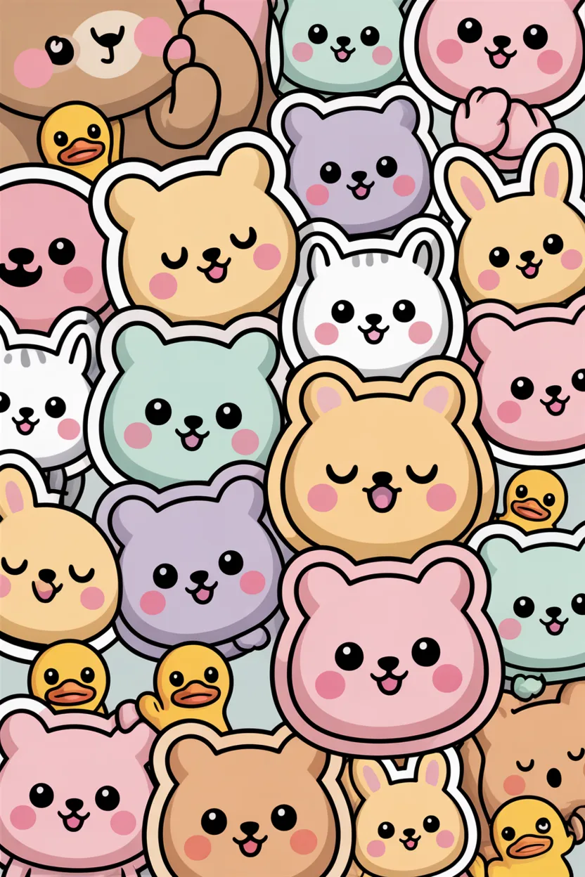 Adorable doodle stickers Design 1 - Adorable Doodle Stickers Free Printable - Cute