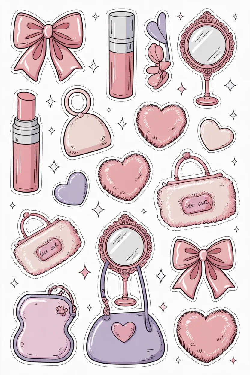Adorable doodle stickers Design 2 - Adorable Doodle Stickers Free Printable - Cute