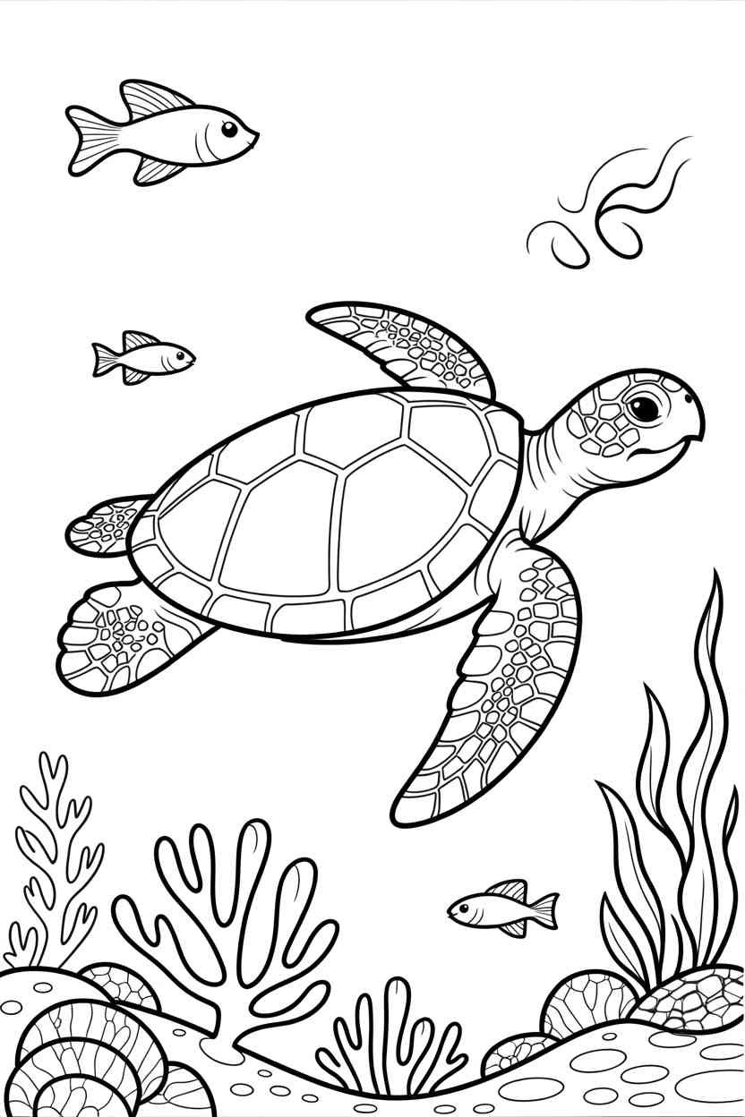 Adorable turtle kids - Adorable Turtle Coloring Pages for Kids — Free Printable Fun for Home & Classroom (2)