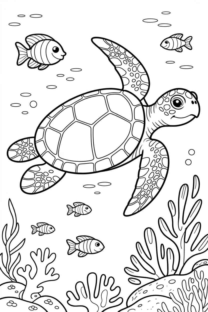 Adorable turtle kids - Adorable Turtle Coloring Pages for Kids — Free Printable Fun for Home & Classroom (3)